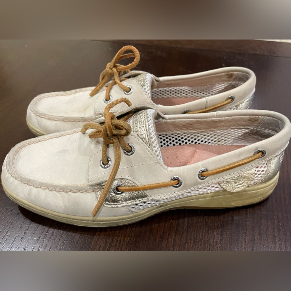 Sperry Top-Slider Boat Shoe Blue-fish Ivore Open-Mesh Slip-On Shoes